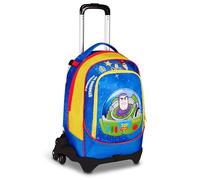 Seven Toy Story Trolley Jack, Dreifachverwendung, abnehmbarer Rucksack, Doppelfach, versenkbare Schultergurte, elastischer Flaschenhalter, Schule und Freizeit, Mädchen und Jungen, Gelb/Blau