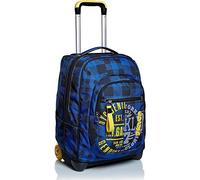 Seven TROLLEY, 2 in 1, Schulranzen mit Rollen, Rucksack mit Trolleyfunktion für Kinder, ab 1; Klasse, für Schule, Reisen, Mädchen&Jungen, blau