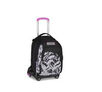Seven Trolley für die Schule, Jack mit 8 Rädern, Detach Plumy Line Girl, Schwarz, 34 l, zerlegbar, abnehmbarer Rucksack, 4-in-1, Cross-over System, multifunktionale Taschen, Grund- und Mittelschule