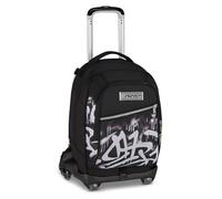 Seven Trolley für Schule Jack mit 8 Rädern PLUMPY LINE BOY, Schwarz, 34 l, zerlegbar, 3 in 1, multifunktionale Taschen, Cross-over System, verstellbare Teleskopstange, Grund- und Mittelschule, Kinder