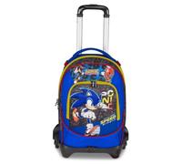 Seven Trolley Jack Sonic Schule, Blau, 36 l, 3 Räder, Doppelfach, Crossover System, doppelte Verwendung, Rucksack, Trinkflasche, Grund- und Mittelschule, Kinder und Jugendliche, Reisen