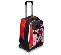 Seven Trolley, Minnie Mouse, 2 in 1, Schulranzen mit Rollen, Rucksack mit Trolleyfunktion für Kinder, ab 1. Klasse, für Schule, Reisen, Mädchen&Jungen; rot/schwarz