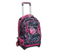 Seven TROLLEY Rucksack mit Trolleyfunktion, 3 in 1, Schulranzen mit Rollen, Abnehmbarer Rucksack, ab 1. Klasse, für Schule, Gymnasium, Reisen&Freizeit, Mädchen&Jungen, rosa, NEW TECH KEEP FLAG