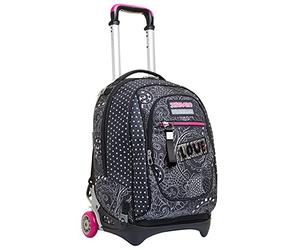 Seven TROLLEY Rucksack mit Trolleyfunktion, 3 in 1, Schulranzen mit Rollen, Abnehmbarer Rucksack, ab 1. Klasse, für Schule, Gymnasium, Reisen&Freizeit, Mädchen&Jungen, rosa, NEW TECH YANTRY GIRL
