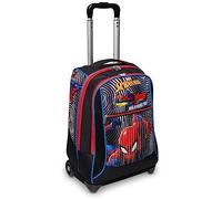 Seven Trolley Spiderman, 2 in 1, Schulranzen mit Rollen, Rucksack mit Trolleyfunktion für Kinder, ab 1. Klasse, für Schule, Reisen, Mädchen&Jungen; rot/schwarz; blau/rot/schwarz