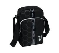 Seven Umhängetasche für Herren - F.C. Juventus Fußball, Schwarz und Weiß, Öffnung mit Reißverschluss, Gürteltasche für Jungen, Juventino-Fan, Fußball-Gadget der Serie A, Schwarz/Weiß, Taglia Unica,