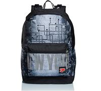 Seven Wende-Rucksack, aus nachhaltigem Stoff, Geräumige Schultasche für Teenager, Mädchen & Jungen, 2 Muster, für Schule, Sport&Freizeit, Doubleface; mit Kopfhörern, schwarz/Silber, IN Town