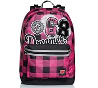 Seven Wende-Rucksack, aus nachhaltigem Stoff, Geräumige Schultasche für Teenager, Mädchen und Jungen, 2 Muster, für Schule, Sport und Freizeit, Doubleface mit Trinkflaschenfach - rosa oder grau