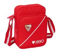 Sevilla FC Umhängetasche mit Außentasche, Aktentasche, Umhängetasche, bequem und vielseitig, Qualität und Widerstandsfähigkeit, 16 x 6 x 22 cm