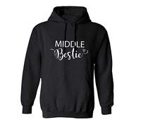Sevpuikl Best Friends Pullover für 2 Mädchen Weiß Tall Short Best Friend Hoodie BFF Pullover für 3 Mädchen Beste Freundin Pullover für Zwei Mädchen BFF Geschenke Hoodie Schwarz Grau 1 Stück