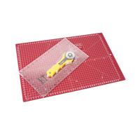 Sew Easy Schneidematte A3 grün-dunkelrot (47 x 30,4 cm/Skalierung cm und inch)