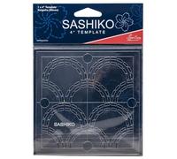 Sew Easy Sashiko-Vorlage, 10,2 cm, Seigaiha (Wellen), Quilt- und Patchwork-Lineal zum Aufnähen, transparentes Acryl, rutschfest, Anleitung enthalten (evtl. nicht in deutscher Sprache)