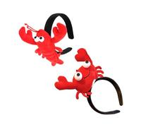 SEWACC 2 Stück Cartoon Haarband mit Krebs und Hummermotiv Leichte Stoff Kopfbedeckungen für Party Cosplay und Fotoaccessoire