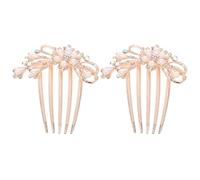 SEWACC 2 Stück Hochzeitshaarkämme mit Strass Perlen Braut Haarkamm Blumen Design Dekorative Seitenkämme für Festliche Frisuren