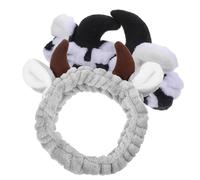 SEWACC 2 Stück Pack Kuh Motiv Spa Stirnbänder aus Flauschigem Flanell Elastische Gesichtshaarebänder für Damen Teenager Make Up Hautpflege Haar Accessoires