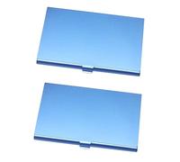 SEWACC 2stücke Visitenkartenetui Blau Metall Kreditkartenhalter Für Geschäftsinhaber Stylischer Organizer Für Visitenkarten Und Id-karten Für Büro Und Präsentationen