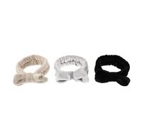 SEWACC 3 Stück-pack Corallenvlies Haarbänder Damen Elastisch mit Schleife Weiche Make Up Stirnbänder für Spa Gesichtswaschen und Kosmetik