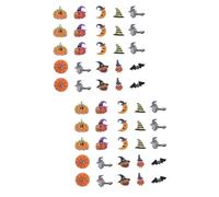SEWACC 400stücke Holzknöpfe Für Halloween Bunte Kürbis Und Hexenform Mit Löchern Für Bastelarbeiten Nähen Und Scrapbooking Dekorationselemente Für Halloween-partys