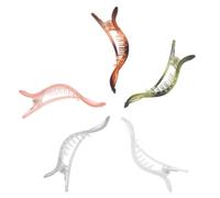 SEWACC 5 Stück Französische Alligator Haarspangen aus Flexiblem Acryl Flache Haarklammern In Verschiedenen Farben für Damen und Mädchen Rutschfestes Haarstyling Zubehör für Haartypen und