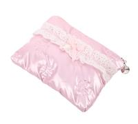 SEWACC Kleine Kosmetiktasche mit Schleife Pinkfarbene Kratzfeste Make Up Tasche für Damen und Mädchen Kompakte Reise Kulturtasche für Lippenstifte und Pinsel