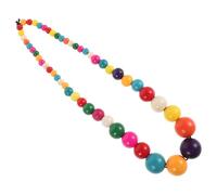 SEWACC Mexikanischer Schmuck Boho Holzperlenkette Vintage Stil Damen Lange Halskette für Strand und Festival