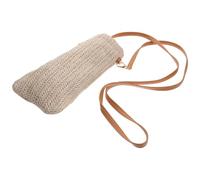 SEWACC Sommertasche aus Stroh mit Pu Schulterriemen Leichte Gewebte Umhängetasche für Damen Handliche Handytasche zum Einkaufen für Dates