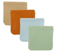 SEWACC Tragbare Kleine Kosmetiktaschen 4 Stück aus Leder Selbstschließendes Lippenstiftetui mit Spiegel Kompakt für Unterwegs und Alltag Modische Damenhandtaschen In Pastellfarben