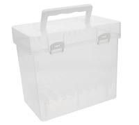 SEWACC Transparente Stiftaufbewahrungsbox mit Traggriff Hohe Kapazität für Malutensilien Praktischer Organizer für Marker und Kunstbedarf Sicherer und Stabiler Stauraum