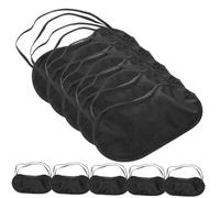 SEWOART 10 Stück Teiliges Schwarze Schlafmaske aus Polyester Lichtblockierend Weiche Augenabdeckung für Damen und Herren Bequeme Augenmaske für Reise Hotel Nickerchen und Ungestörten