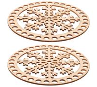 SEWOART 2 Stück Häkelkorb Böden 15cm Runde Selbstgemacht Korbflechtunterlagen für Gehäkelte Taschen Stabile Holzsockel für Bastelbedarf