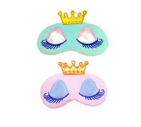 SEWOART 2stücke Teiliges Schlafmaske Damen Plüsch Mit Langem Wimpern-design Cartoon Krone Leicht Und Weich Lichtundurchlässig Verstellbares Kopfband Zum Reisen Schlafen Yoga Geschenk Rosa