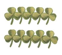 Sewroro 10 Stück Grüner Blattaufnäher zum Aufbügeln aus Rayon mit Niedlicher Kleeblatt Stickerei für Kleidung und Taschen für Selbstgemacht Dekorationen und St Patrick's Day