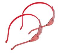 Sewroro 2 Stück pack Haarbänder mit Rotem Herzmotiv Pailletten Stirnband für Mädchen Leuchtend Rot Hautfreundlich und Fest Sitzend Party und Alltagskopfschmuck