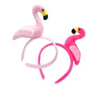 Sewroro 2 Stück Plüsch Flamingo Haarreif Ebene Cartoon Stirnband Rosa Kopfschmuck für Party Karneval