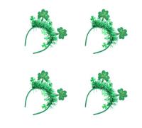 Sewroro 4 Stück Grünes Kleeblatt Stirnband aus Stoff für Damen Leicht und Bequem Modisches Irish Style Haaraccessoire für Partys und Festliche Anlässe Am St Patrick's Day
