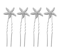 Sewroro Elegante Haaraccessoires für Damen 4 Stück Haarnadeln aus Legierung in Silber für Duttfrisuren und Hochzeitshaarschmuck Geeignet für Festival und Festliche Anlässe