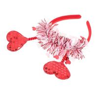 Sewroro Herz Haarreif mit Pailletten Elastisches Stirnband in Rot Weiches Stoffhaarband für Valentinstagspartys und Romantische Anlässe