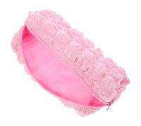 Sewroro Kosmetiktasche Klein mit Reißverschluss Multifunktionaler Kulturbeutel aus Pflegeleichtem Material Tragbare Make Up Tasche in Leuchtendem Pink für Damen und Reisen