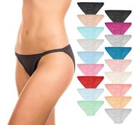 Sexy Basics Damen-Bikini-Slip, 100% Baumwolle, 12er-Pack und 18 Stück, 18 Stück, 5