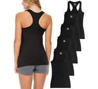Sexy Basics Damen-Tank-Tops, 5er-Pack, flach, gestrickt, Jersey, Flex-Racerback/Baumwolle, Stretch, Farbe - - 3X-Groß