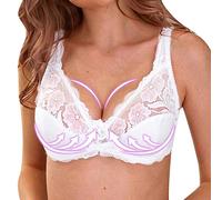Sexy BH aus Spitze für Damen, Unterwäsche, verstellbar, bequem, Bustier, klassisch, weich, schmal, leicht und atmungsaktiv, weiß, 90E