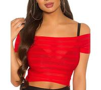Sexy Carmen Crop Off Shoulder Shirt mit Kurzarm S