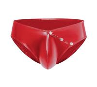 Sexy Jockstrap Herren String Slip Unterwäsche Männer Thong Tanga Briefs Jock Strap Sport Atmungsaktiv Unterhosen Männlich Sportunterwäsche für Mann Glänzende Leder Dreieck Slips Herren Männer String