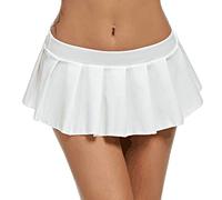 Sexy kurzer Damen Rock, Damen Mini Röcke, Plissee Rock Damen Super Kurz Faltenrock Minirock Elastische Röcke mit Falten Solide Vintage Skirts Tanzrock Röcke