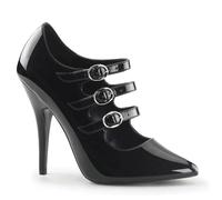 Sexy Schwarze Lackleder-Pumps für Damen - Große Größe Spitze Stiletto-Heels für Hochzeiten, Partys, Pole Dance, Nächte,Schwarz,46 EU