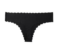 Sexy Unterwäsche Für Frauen Damen-Sport-Slips, nahtlos, atmungsaktiv, Gerippter Baumwoll-Stretch, weicher Tanga mit niedriger Leibhöhe Satin Slip Damen Slip Ohne Naht Damen Baumwolle (Black, S)