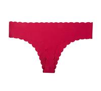 Sexy Unterwäsche Für Frauen Damen-Sport-Slips, nahtlos, atmungsaktiv, Gerippter Baumwoll-Stretch, weicher Tanga mit niedriger Leibhöhe Satin Slip Damen Slip Ohne Naht Damen Baumwolle (Red, M)