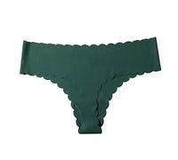 Sexy Unterwäsche Für Frauen Damen-Sport-Slips, nahtlos, atmungsaktiv, Gerippter Baumwoll-Stretch, weicher Tanga mit niedriger Leibhöhe Satin Slip Damen Slip Ohne Naht Damen Baumwolle (Green, M)