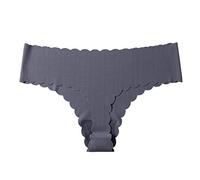 Sexy Unterwäsche Für Frauen Damen-Sport-Slips, nahtlos, atmungsaktiv, Gerippter Baumwoll-Stretch, weicher Tanga mit niedriger Leibhöhe Satin Slip Damen Slip Ohne Naht Damen Baumwolle (Dark Gray, S)