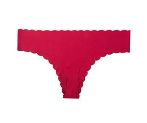 Sexy Unterwäsche Für Frauen Damen-Sport-Slips, nahtlos, atmungsaktiv, Gerippter Baumwoll-Stretch, weicher Tanga mit niedriger Leibhöhe Satin Slip Damen Slip Ohne Naht Damen Baumwolle (Red, L)